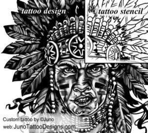 american indian chief tattoo, juno tattoo designs