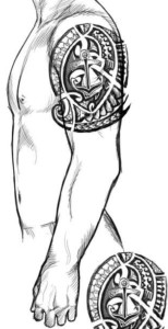 polynesian arm tattoo - work in progress - tattoo sketch