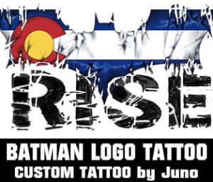 Batman logo tattoo, colorado flag tattoo, juno tattoo designs