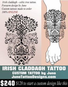 Irish claddagh tattoo, celtic tree tattoo, celtic knots tattoo, juno tattoo designs