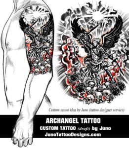 archangel tattoo, junot attoo designs