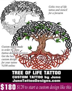 celtic tree of life tattoo, juno tattoo designs