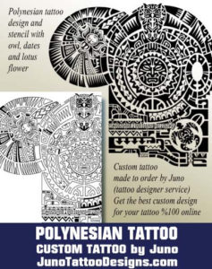 polynesian tattoo,tattoo template, samoan tribal template, owl, lotus flower,juno tattoo designs