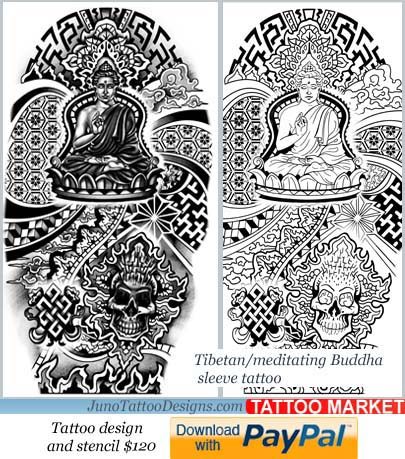 Tibbetan Buddha Tattoo Template Get Your Custom Tattoo Online