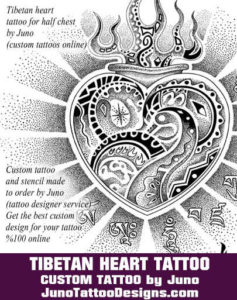 tibetan heart tattoo, juno tattoo designs