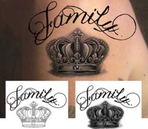 family tattoo, crown tattoo stencil, junotattoodesigns