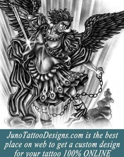 archangel tattoo, angel tattoo, juno tattoo designs, custom tattoo