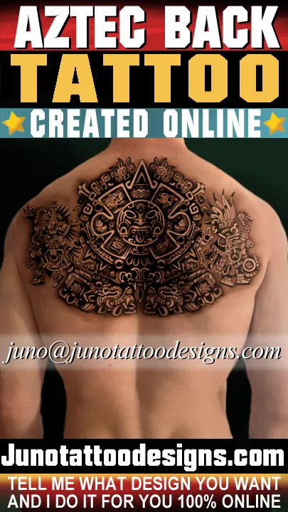custom Aztec calendar tattoo design for back