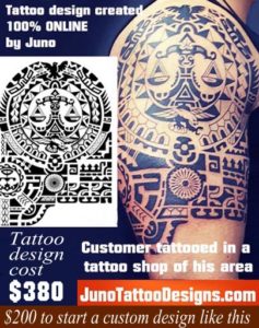 customer tattooed, polynesian tattoo, junotattoodesigns.com, samoan tattoo