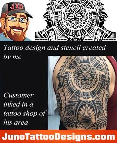 Polynesian tattoo with Tiki