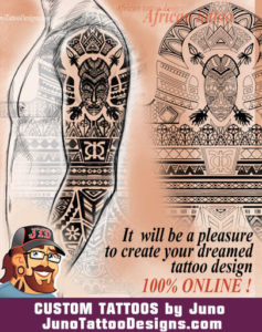 african tattoo, sleeve tattoo,male tattoo,Juno Tattoo Designs