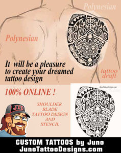 polynesian tattoo, samoan tatau, custom-tattoos shoulder blade,JunoTattooDesigns