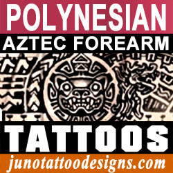 polynesian aztec forearm tattoos created by juno tattoo artist