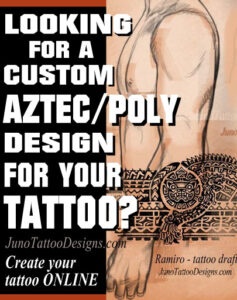 Aztec Polynesian tattoo, forearm tattoo, tattoo designer, junotattoodesigns