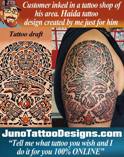 Haida tattoos, haida tattoo design, Native American tattoo, JunoTattooDesigns