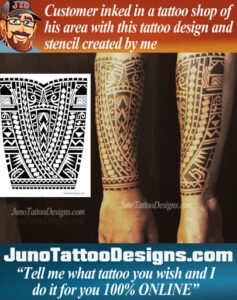 Polynesian forearm tattoo, samoan tattoo stencil, polynesian tattoo meaning, JunoTattooDesigns