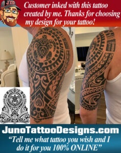 Polynesian tattoo, male arm tattoo, JunoTattooDesigns