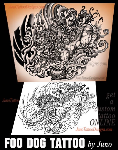 foo dog tattoo, japanese tattoo, fu dog tattoo stencil,junotattoodesigns