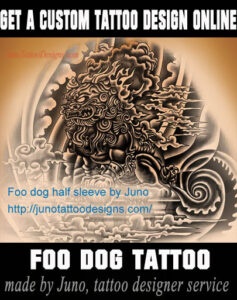 fu dog tattoo, foo dog tattoo stencil, junotattoodesigns