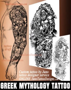 zeus tattoo, greek mythology tattoo, poseidon tattoo