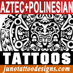aztec polynesian tattoos by the tattoo artist Juno