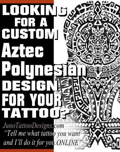 aztec calendar tattoo, polynesian tattoo, male tattoo, tribal tattoo,