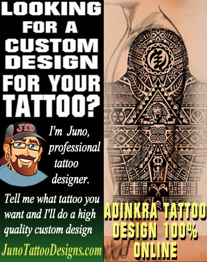 Adinkra symbols tattoo, African tattoo, gye nyame tattoo, sphinx tattoo, african strength tattoo, junotattoodesigns