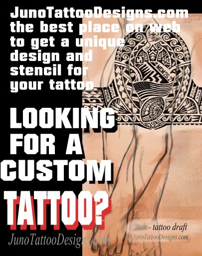 Marquesan tattoo with American flag and american football symbol