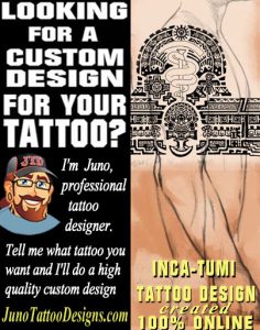 inca tattoo, tumi tattoo, peruvian tattoo design, mesoamerican tattoo, tribal tumi tattoo, junotattoodesign