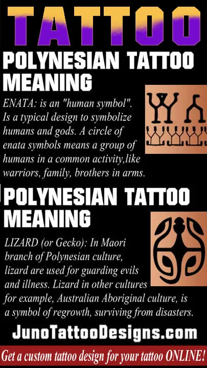 polynesian enata and lizard tattoo meaning by Junotattoodesigns.com
