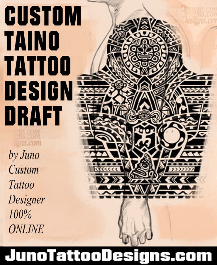 custom taino tattoo design for sleeve