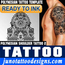 polynesian shoulder tattoo and stencil ready to buy and ink by Juno tattoo designer