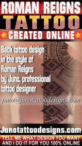 Back Tattoo design in the style of Roman Reigns created by Juno, tattoo designer