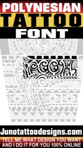 polynesian tattoo font by Juno tattoo designer