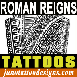 Roman Reigns tattoo created by Juno tattoo designer online