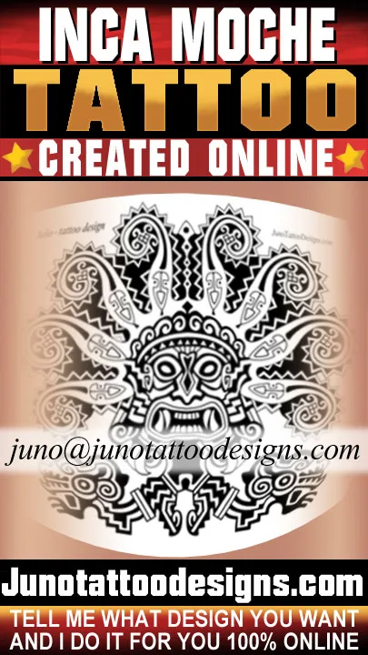 Inca tattoo with Moche God Aiapaec