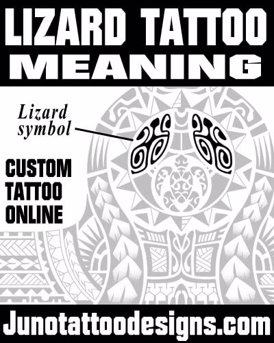Polynesian tattoo with geckos