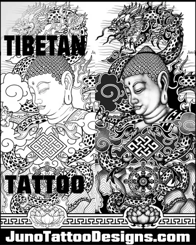 buddha tibetan sleeve tattoo