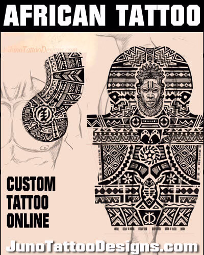 african sleeve tattoo design arm