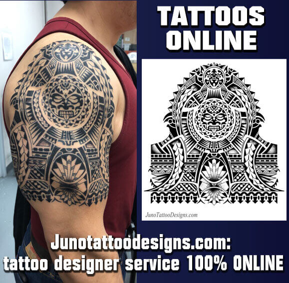Polynesian shoulder tattoo
