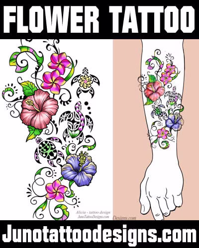 flowers tattoo for girl