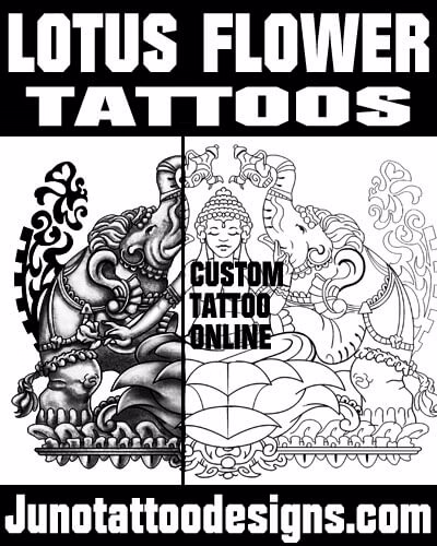 Lakshmi goddess tattoo with elephants