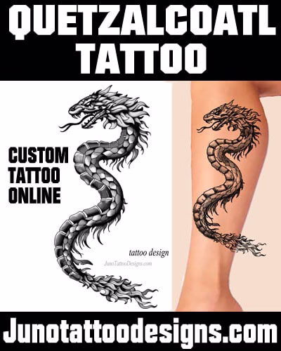 feathered serpent tattoo for girl