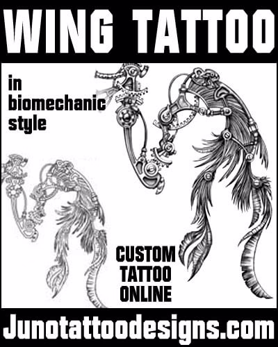 biomechanic wing tattoo