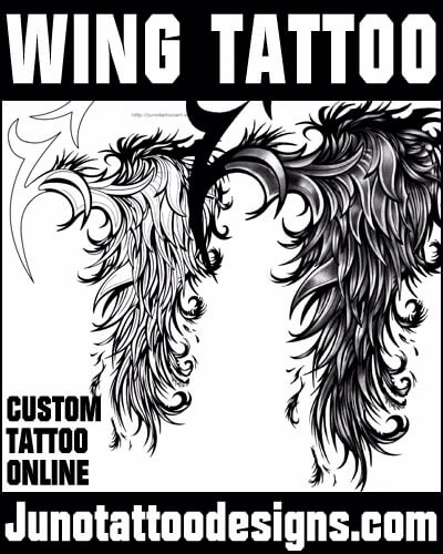 wing tattoo for back
