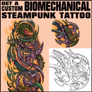 biomechanic steampunk tattoos