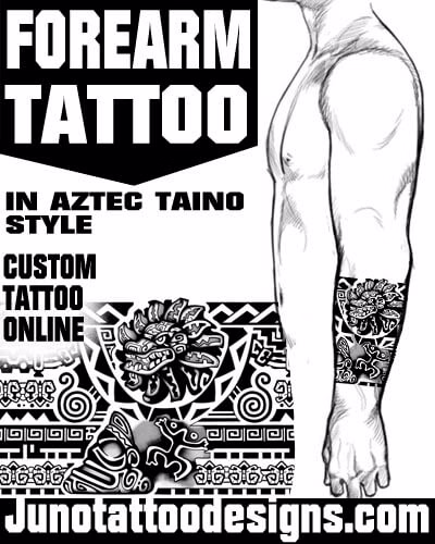 forearm tattoo in aztec taino style