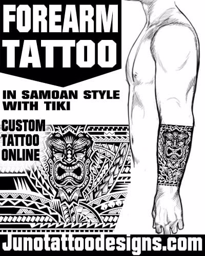 forearm tattoo in Samoan style with tiki