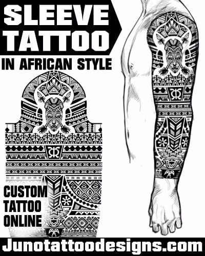 sleeve tattoo in African style
