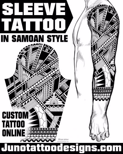 sleeve tattoo in Samoan style